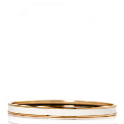 Hermes Enamel Printed Extra Narrow Bracelet 62 Creme 3 of 6