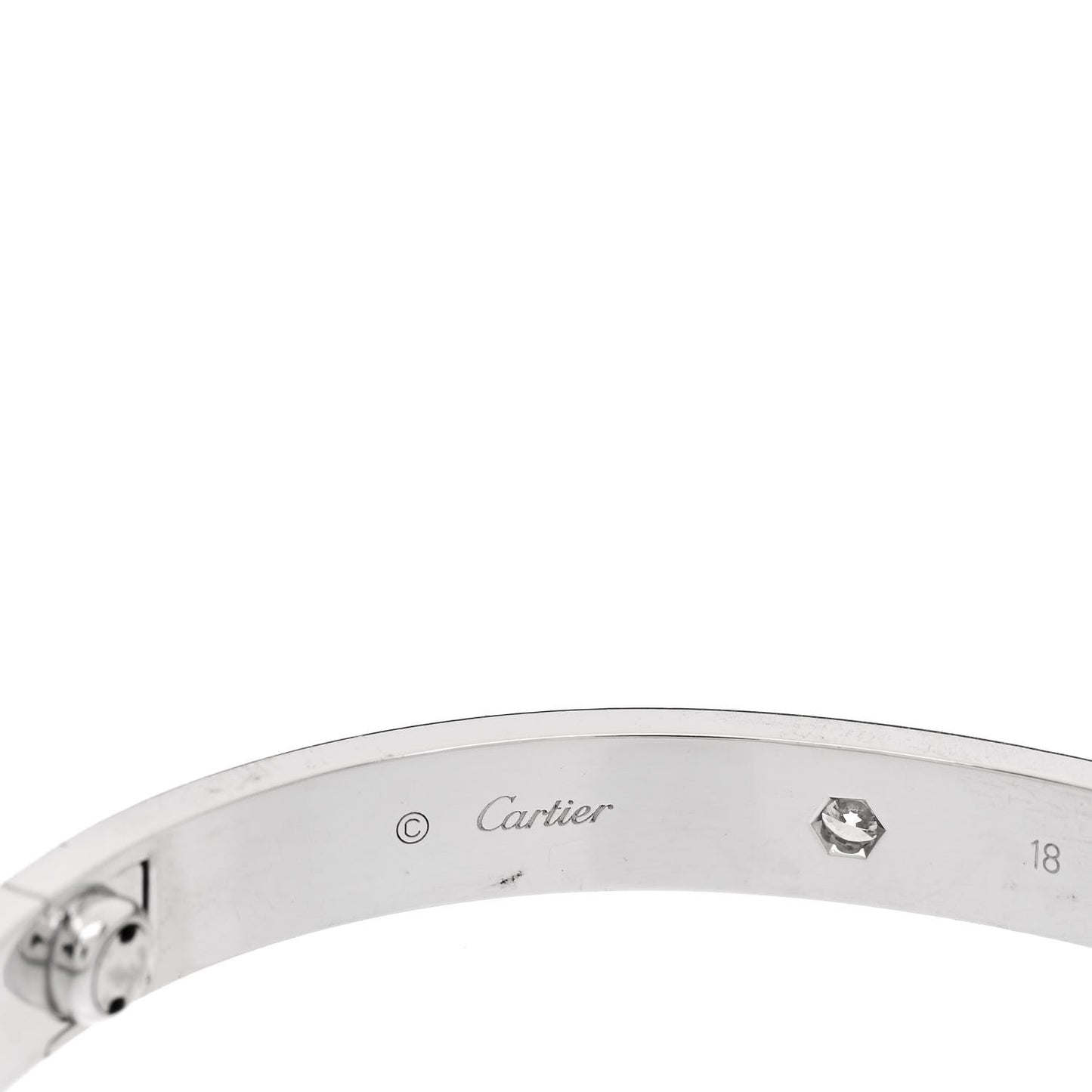 18K White Gold 4 Diamond Love Bracelet 18