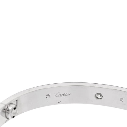 Cartier 18K White Gold 4 Diamond Love Bracelet 18 4 of 7