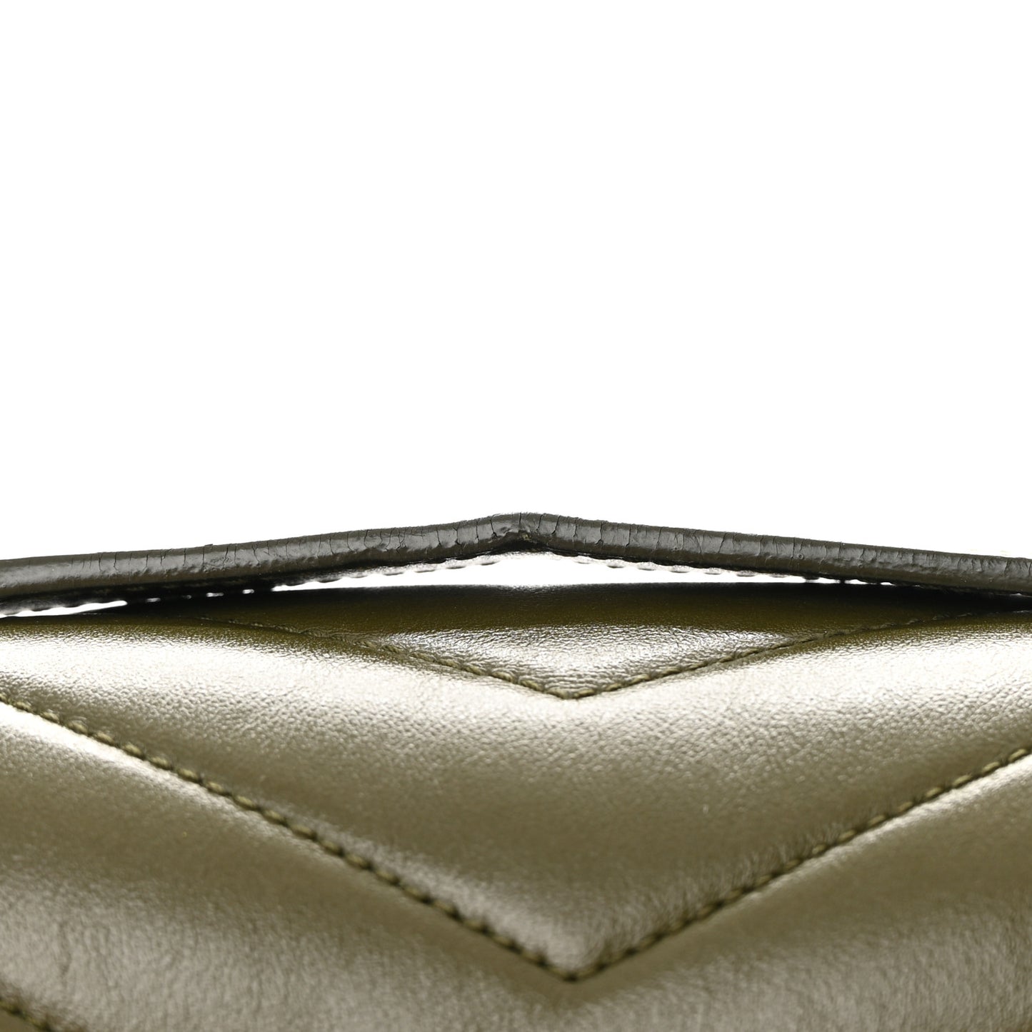 Calfskin Y Quilted Monogram Medium Loulou Chain Satchel Military Olive