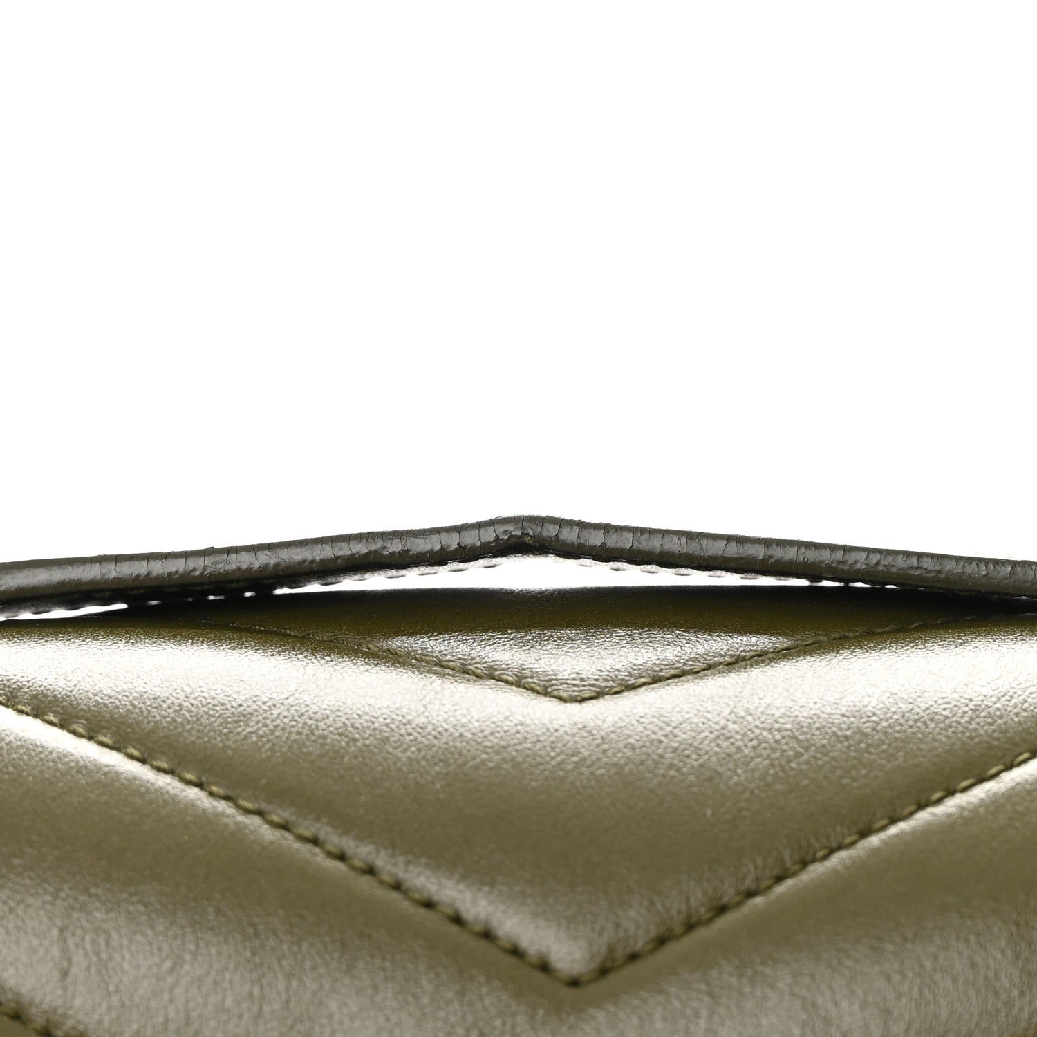 Saint Laurent Calfskin Y Quilted Monogram Medium Loulou Chain Satchel Military Olive 15 of 17