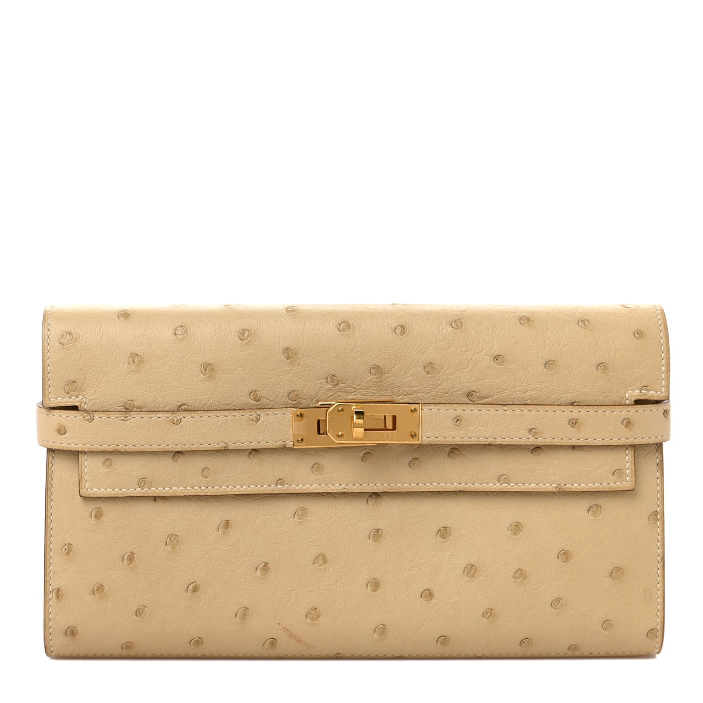 Ostrich Kelly Longue Wallet Trench