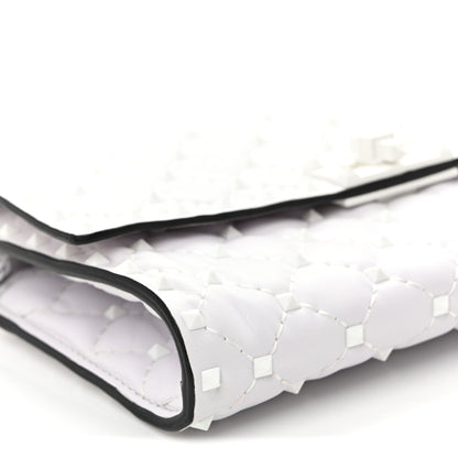 Valentino Garavani Lambskin Free Rockstud Spike Wallet on Chain Optic White 8 of 10