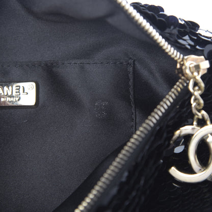 Chanel Sequin Calfskin Sparkling City Waist Bag Fanny Pack Black 8 of 13