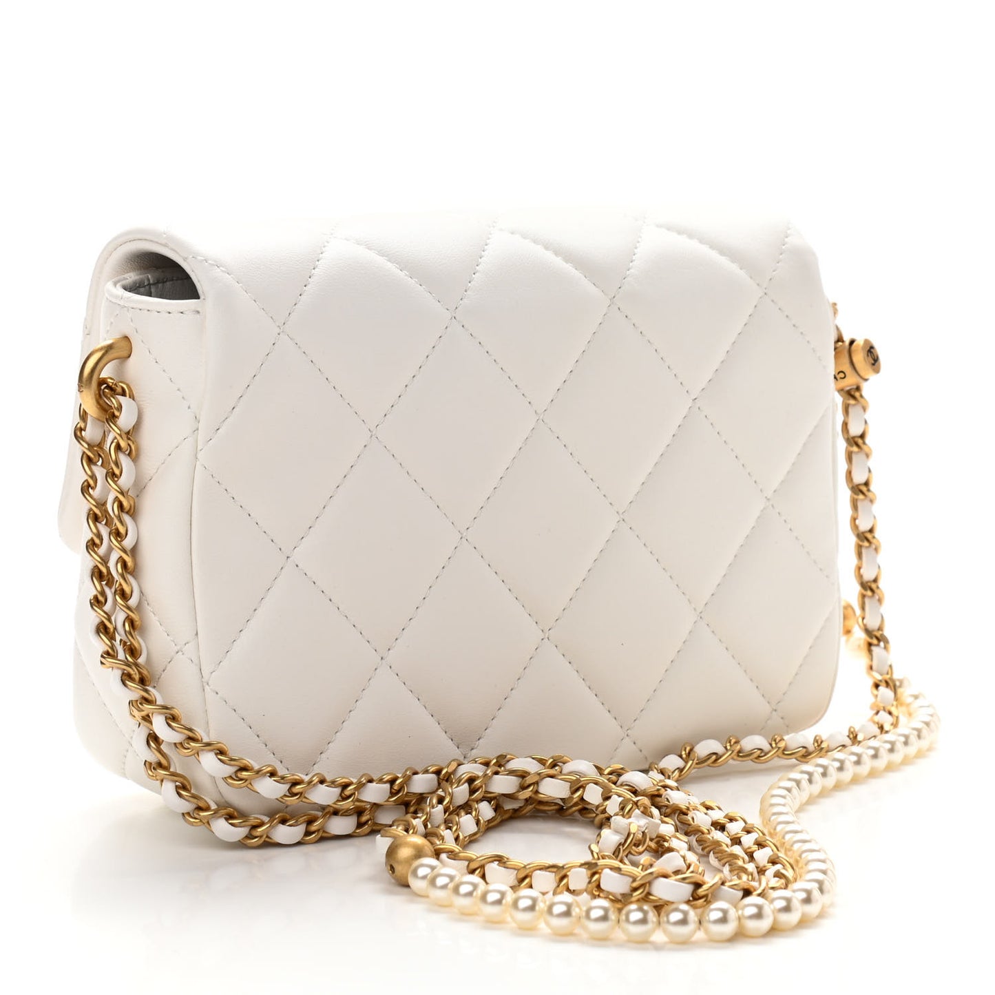 Lambskin Quilted Mini My Perfect Flap White