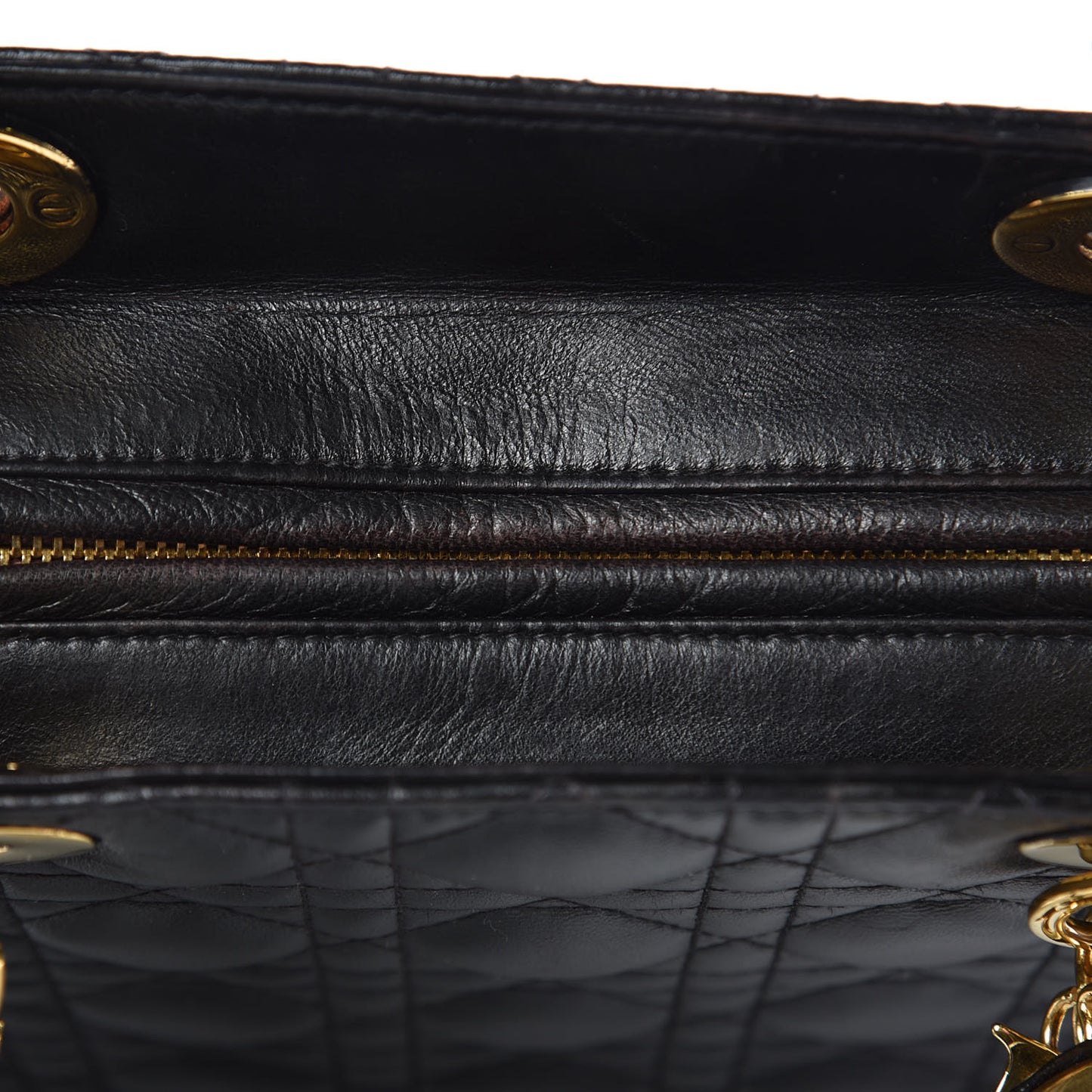 Lambskin Cannage Medium Lady Dior Black