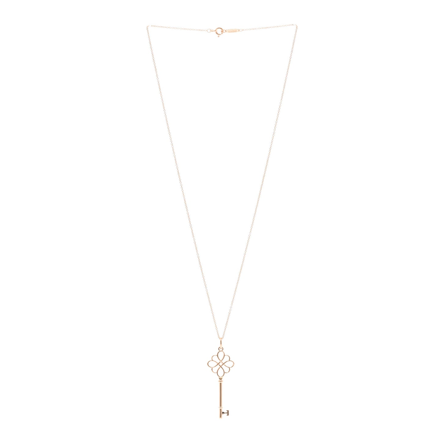 18K Rose Gold Knot Key Pendant Necklace