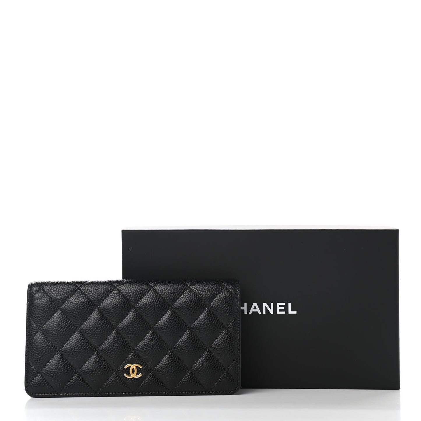 Caviar Quilted Yen Wallet Black