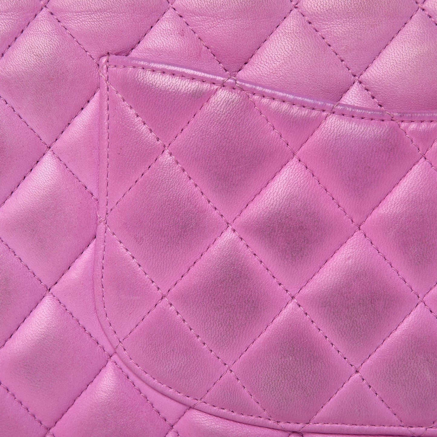 Lambskin Quilted Medium Double Flap Light Purple