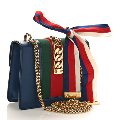 Gucci Calfskin Mini Sylvie Chain Shoulder Bag Blue Agata 2 of 8
