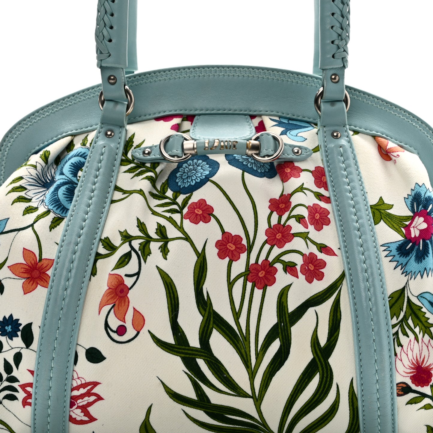 Canvas Floral Frame Satchel