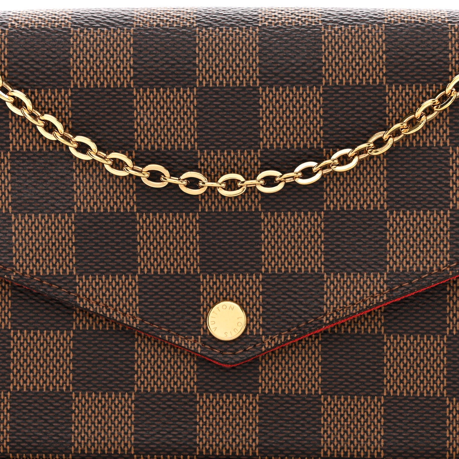 Louis Vuitton Damier Ebene Pochette Felicie Chain Wallet 11 of 13