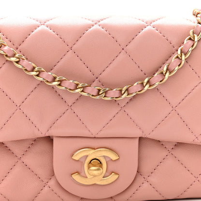 Chanel Lambskin Quilted Mini Rectangular Pearl Crush Flap Dark Pink 8 of 10