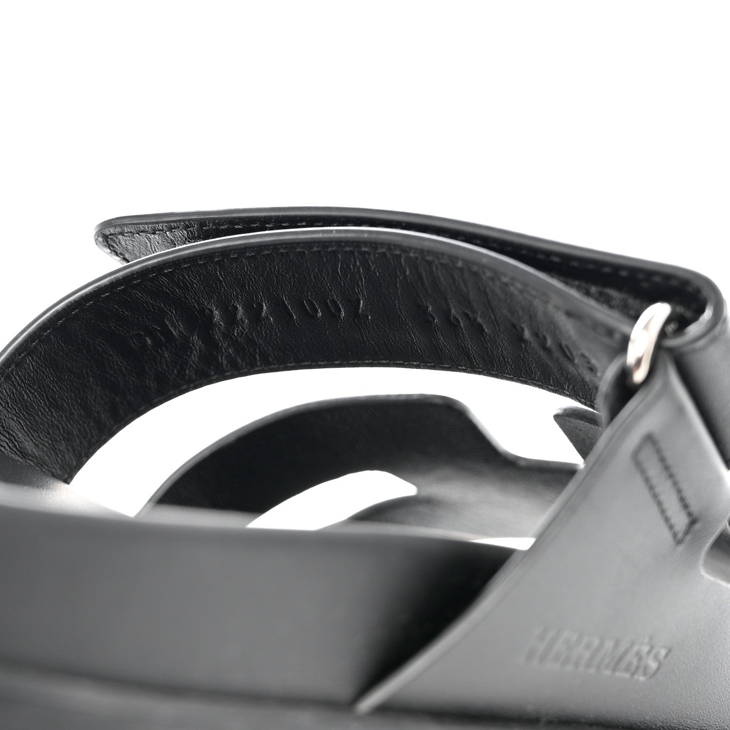 Hermes Calfskin Womens Chypre Sandals 36.5 Black 6 of 9