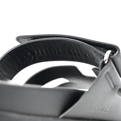 Hermes Calfskin Womens Chypre Sandals 36.5 Black 6 of 9