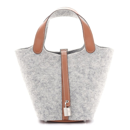 Hermes Feutre Swift Picotin Lock 18 PM Gris Clair Gold 1 of 9