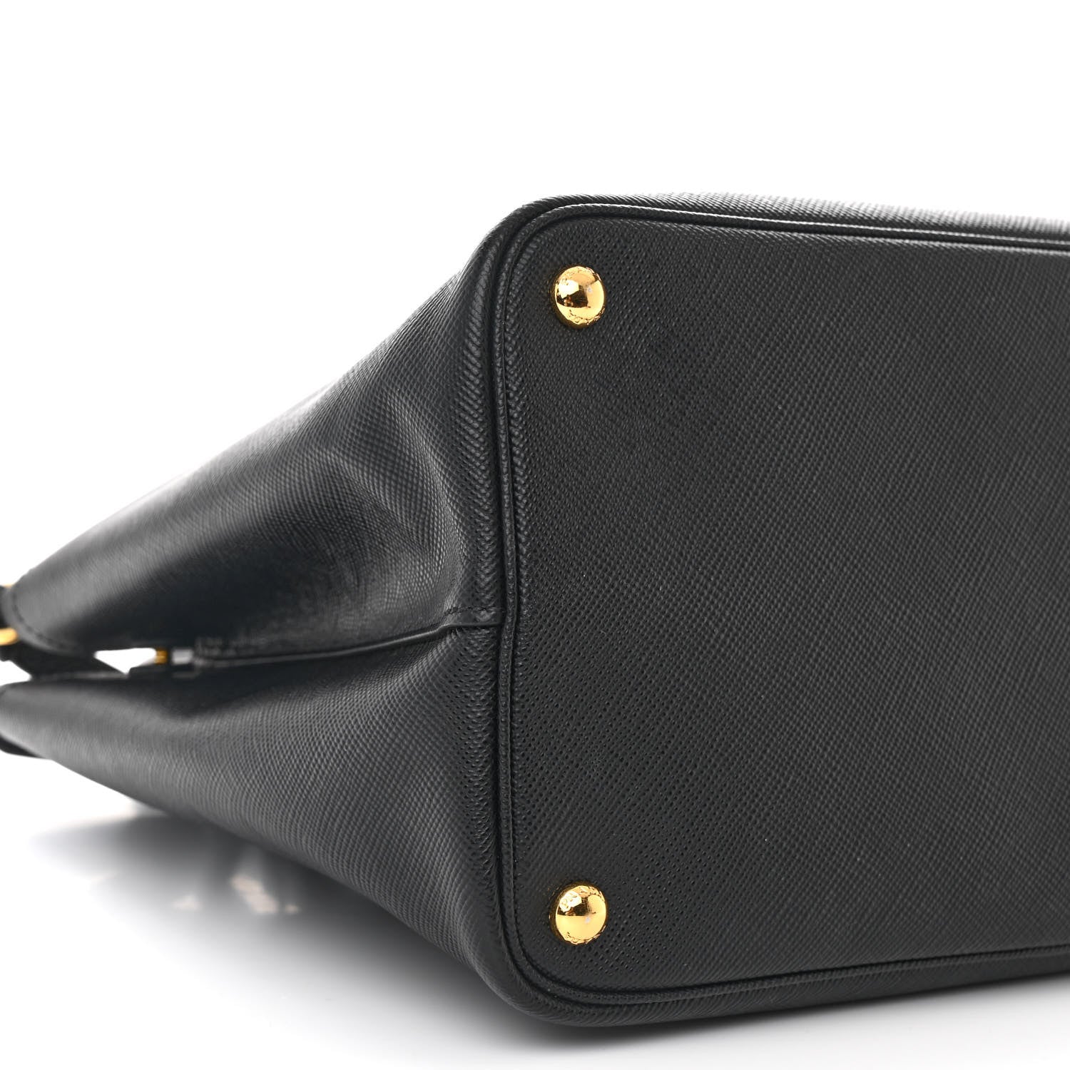 Prada Saffiano Cuir Medium Double Bag Black Mughetto 10 of 11