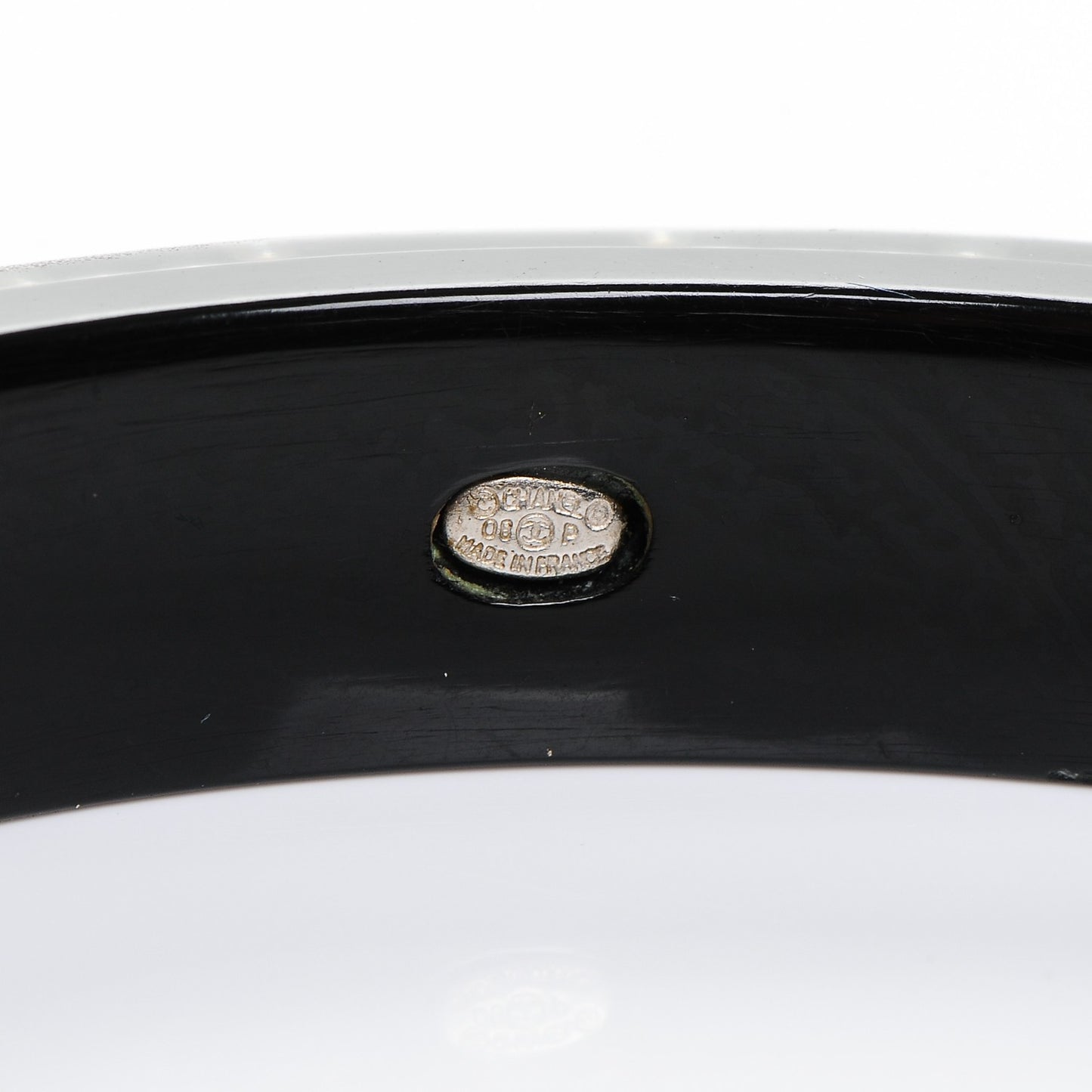 Resin Pearl Coco Bangle Black