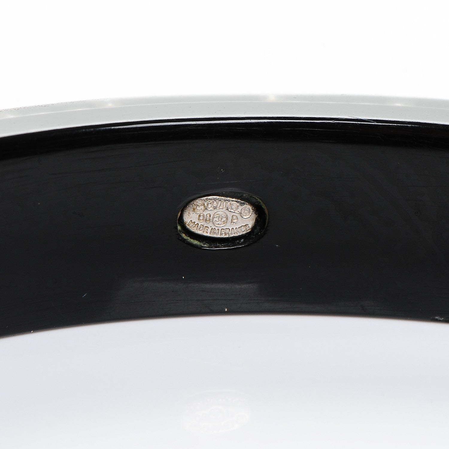 Chanel Resin Pearl Coco Bangle Black 4 of 5