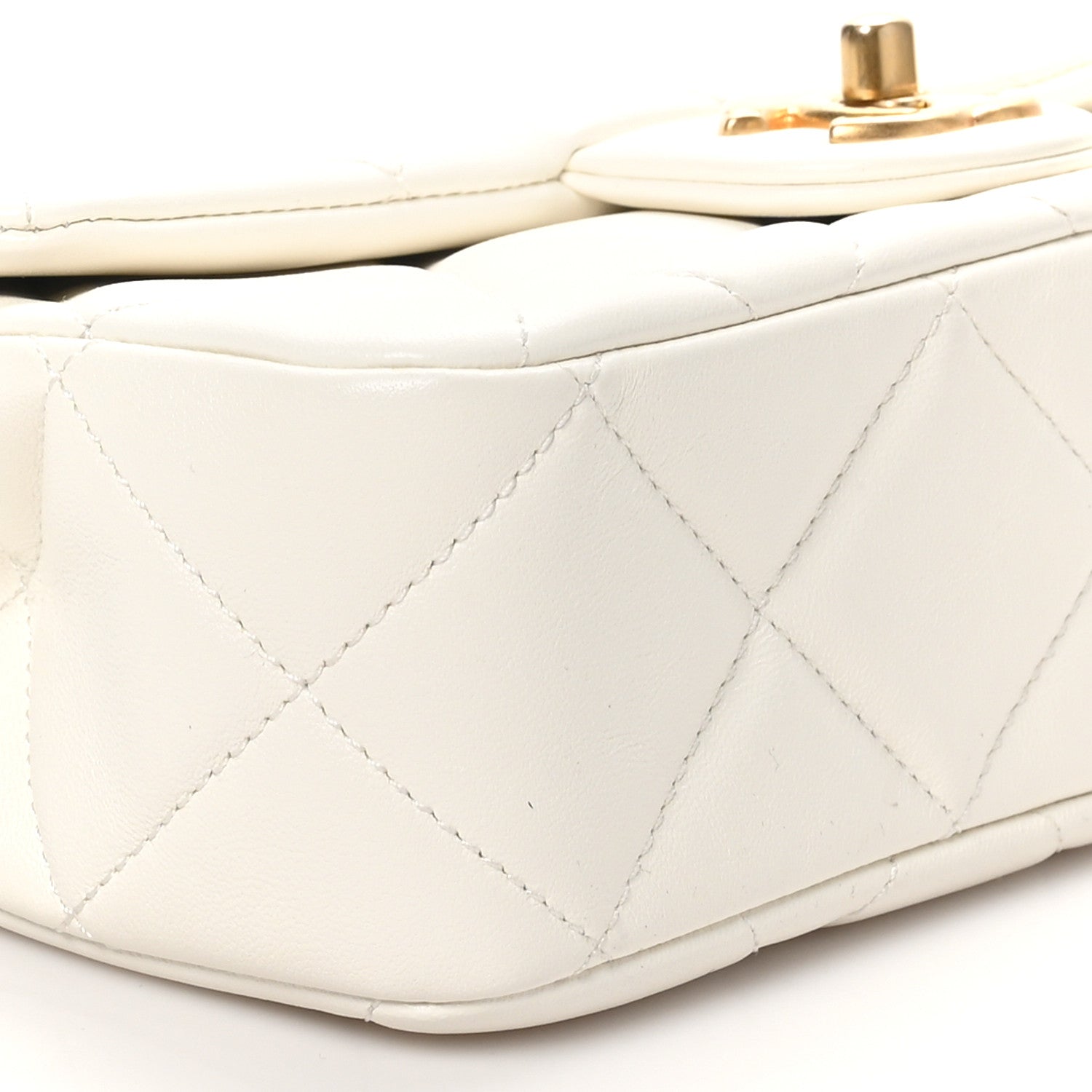 Chanel Lambskin Quilted Pearl Small Flap White 9 of 11