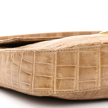 Fendi Fabric Crocodile Crystal Lizard Baguette 5 of 10