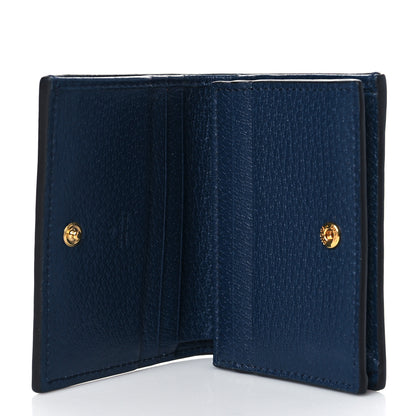 Gucci Textured Calfskin Web Ophidia Card Case Blue Agata 5 of 8