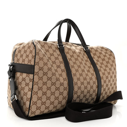 Gucci Monogram Dollar Calfskin Boston Duffle Bag Beige Ebony Testa di Moro Marrone Scuro 3 of 11