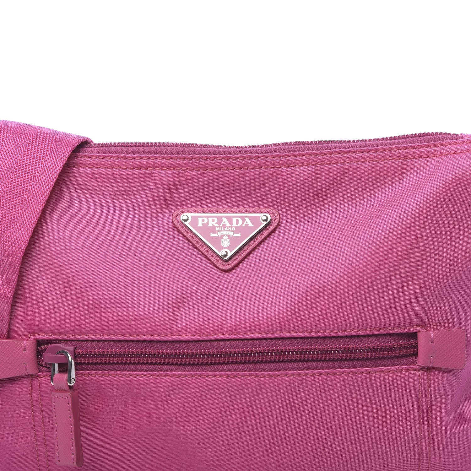 Prada Nylon Vela Flat Messenger Bag Fuxia 8 of 10