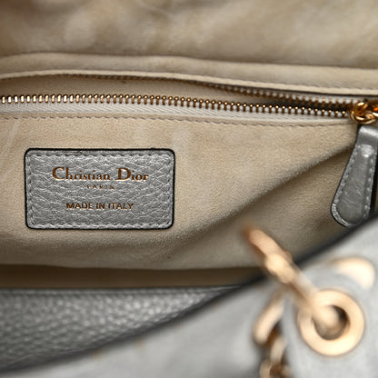 Christian Dior Metallic Grained Calfskin Cannage Medium Supple Lady Dior Silver 6 of 20