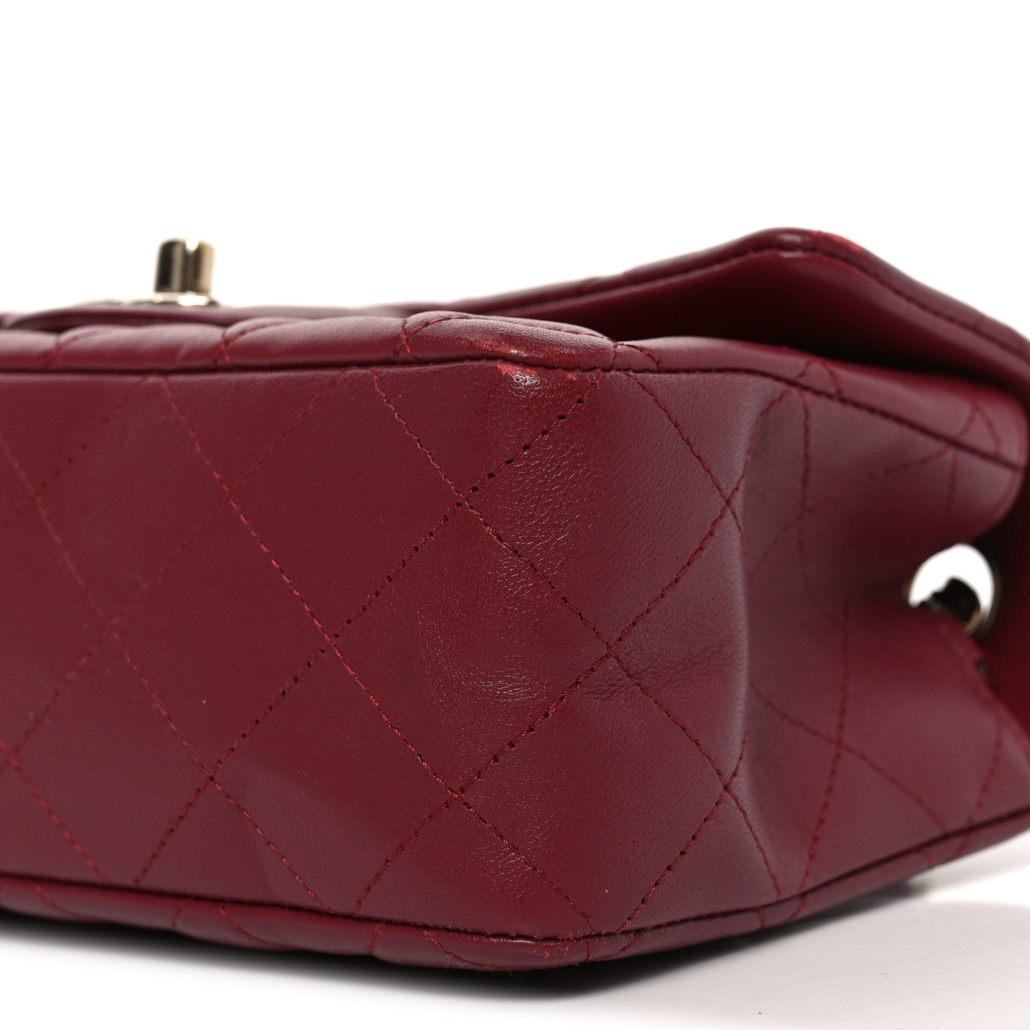 Chanel Lambskin Quilted Mini Rectangular Flap Burgundy 10 of 11