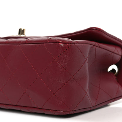 Chanel Lambskin Quilted Mini Rectangular Flap Burgundy 10 of 11