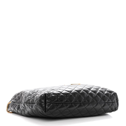 Saint Laurent Lambskin Quilted Maxi Icare Shopping Tote Black 5 of 9