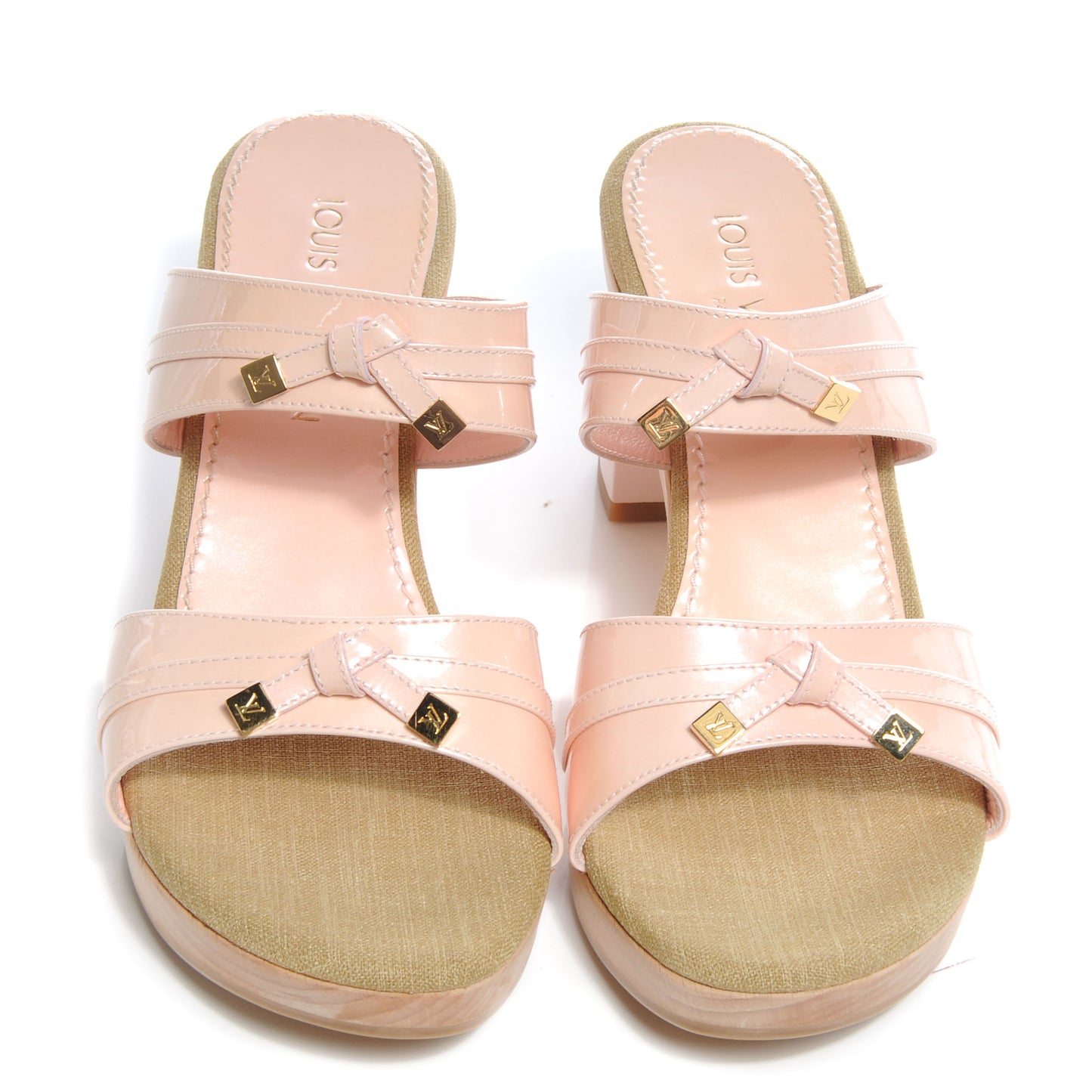 Patent Open Toe Mules 39.5 Marshmallow