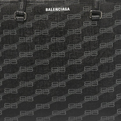 Balenciaga Coated Canvas BB Monogram Medium Signature East West Shopper Bag Black Grey 8 of 11
