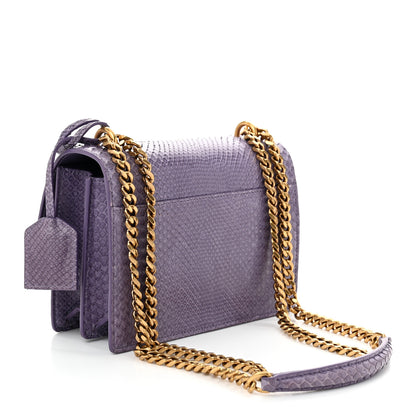 Saint Laurent Calfskin Snakeskin Small Monogram Sunset Purple 3 of 11