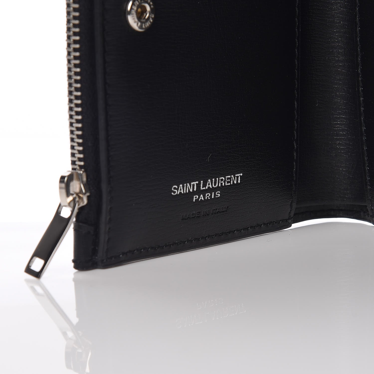 Saint Laurent Calfskin Fragments Flap Wallet Black 6 of 10