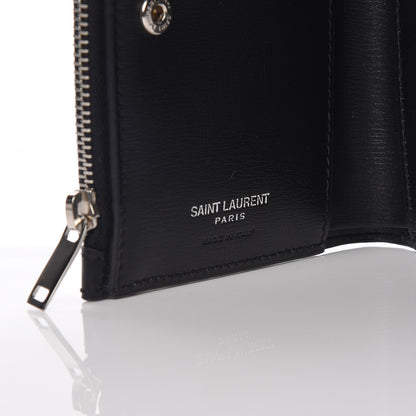 Saint Laurent Calfskin Fragments Flap Wallet Black 6 of 10