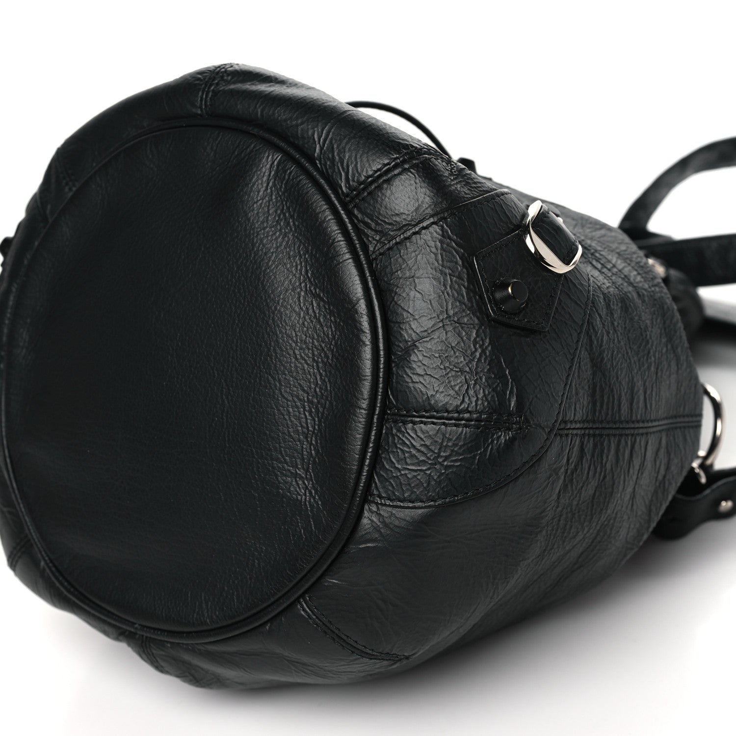 Balenciaga Matte Goatskin Rubber Covered Classic Hardware Mini Pompon Black 10 of 12