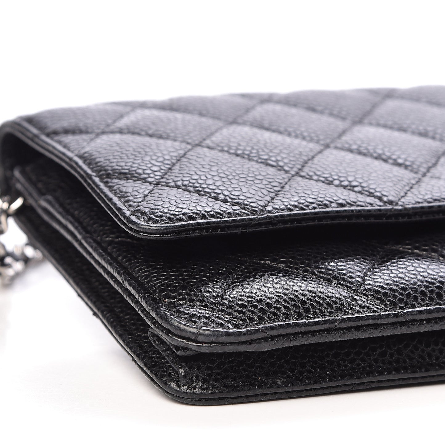 Caviar Quilted Wallet On Chain WOC Black