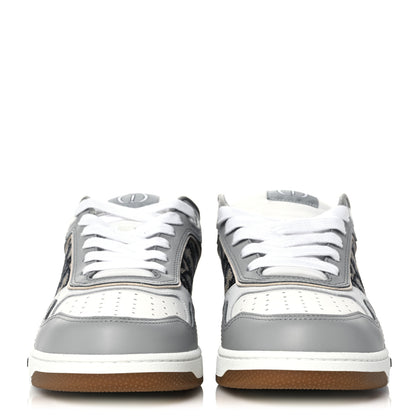 Christian Dior Smooth Calfskin Jacquard Oblique Mens B27 Low Top Sneakers 38 Beige Blue 2 of 7