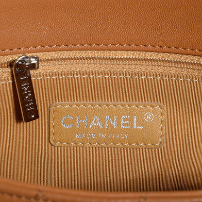 Chanel Washed Lambskin Chain Around Maxi Flap Bag Dark Beige 6 of 7