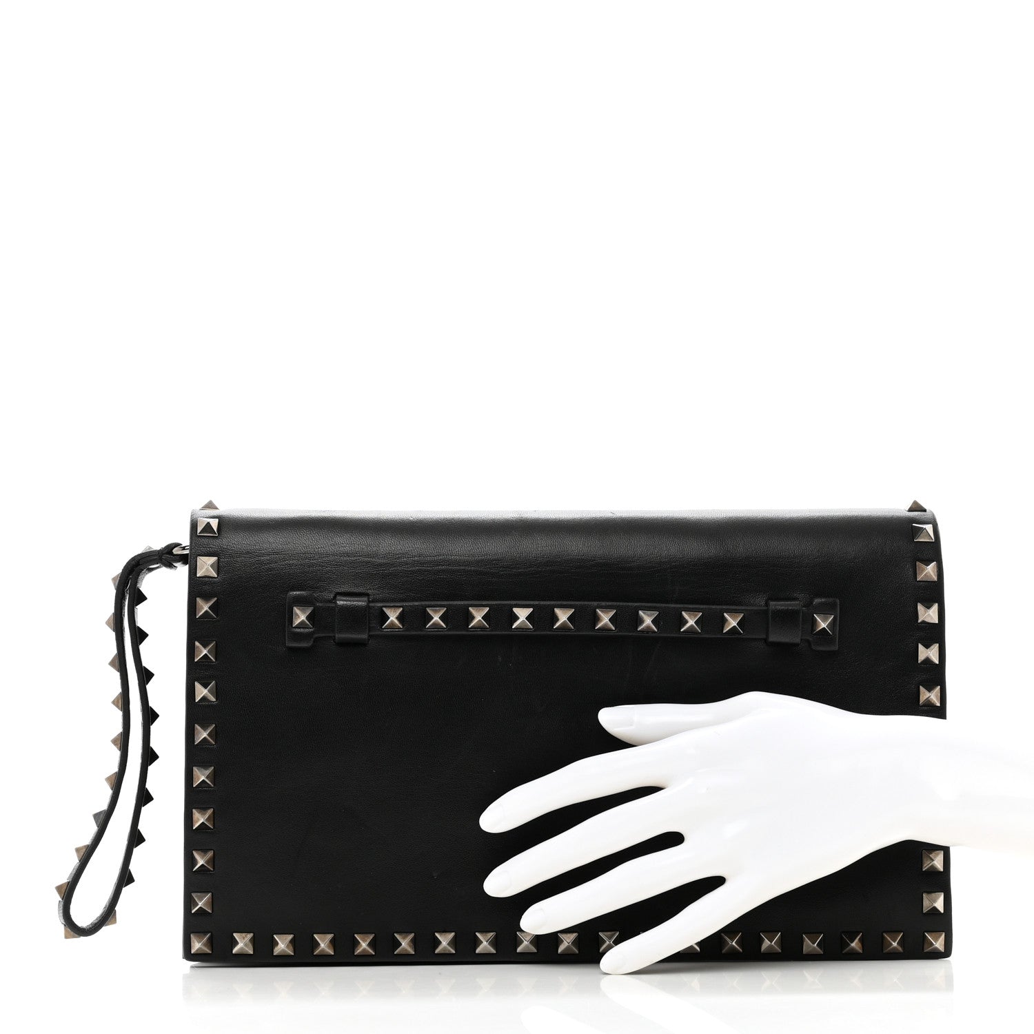 Valentino Garavani Nappa Rockstud Wristlet Clutch Black 2 of 8