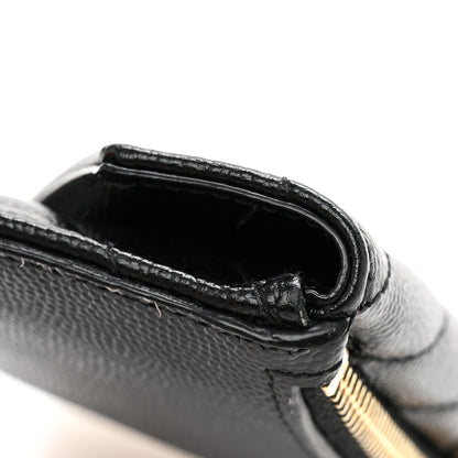 Saint Laurent Grain De Poudre Matelasse Chevron Monogram Compact Wallet Black 9 of 9