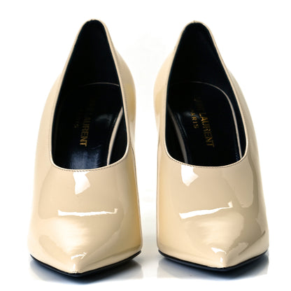 Saint Laurent Patent Calfskin Teddy High Vamp 105 Pumps 37 Porcellana 3 of 9