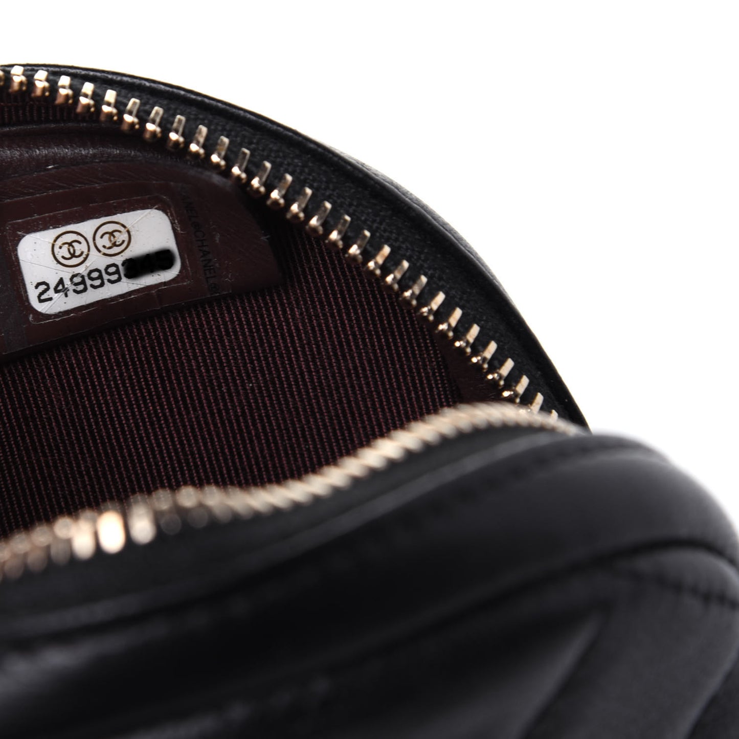 Lambskin Quilted Zip Around Classic Coin Purse Black