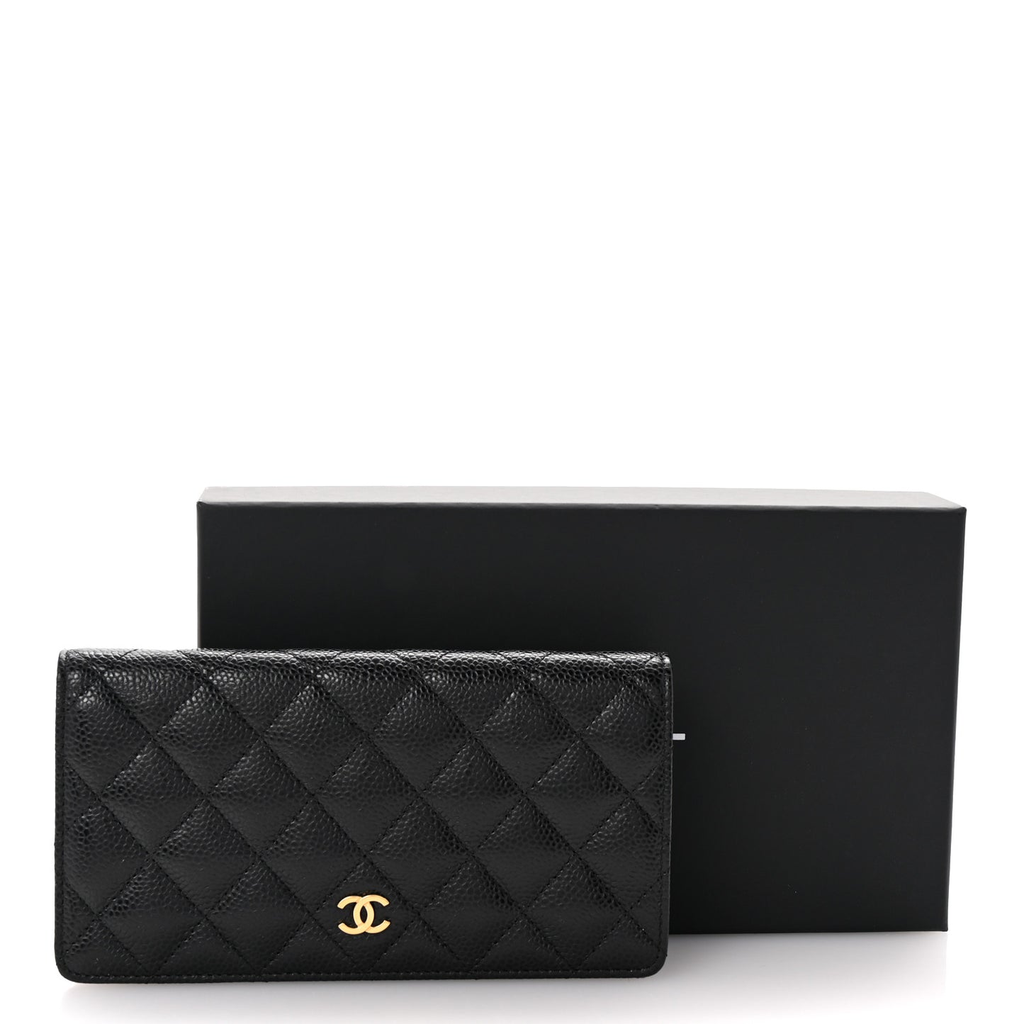 Caviar Quilted Yen Wallet Black
