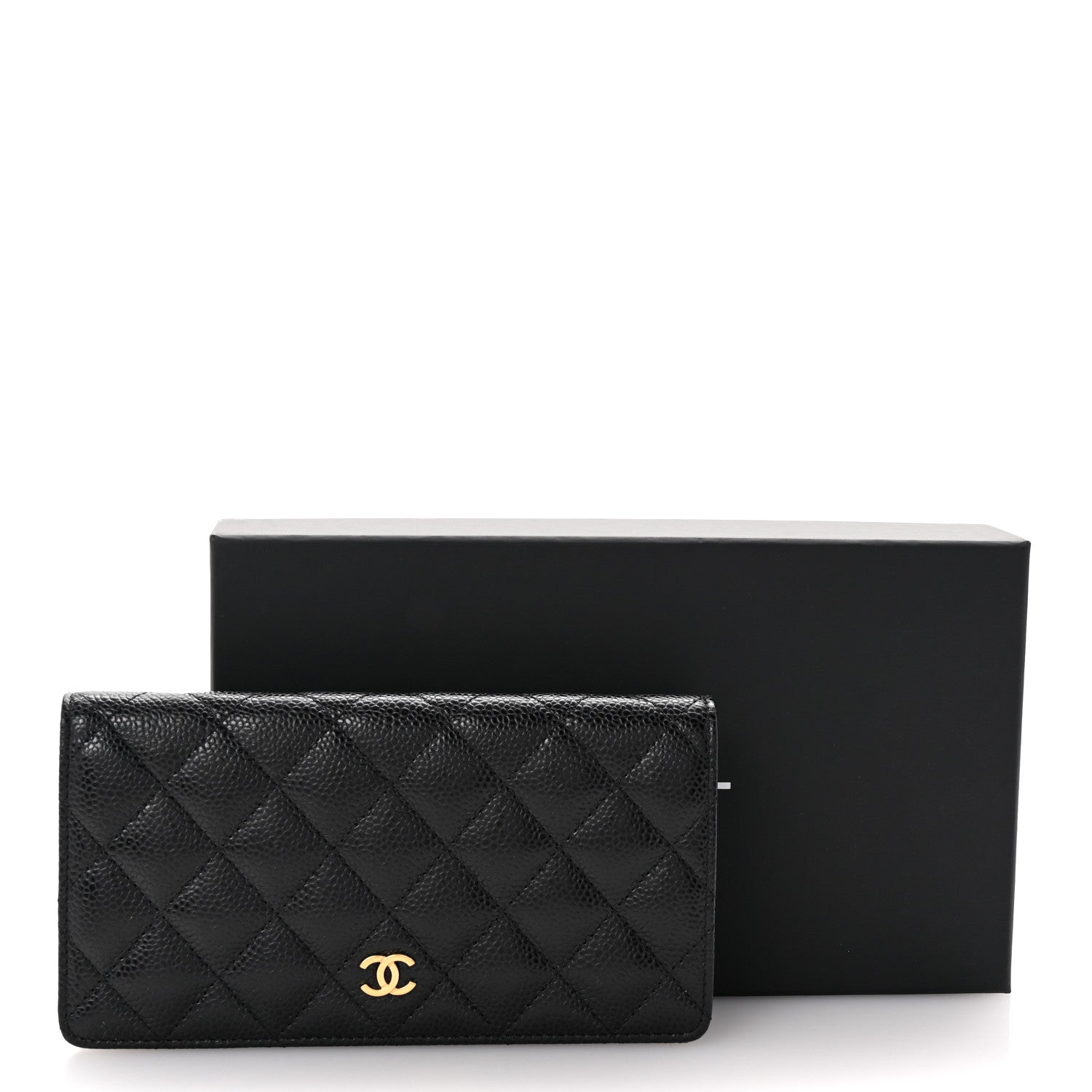 Chanel Caviar Quilted Yen Wallet Black 9 of 9