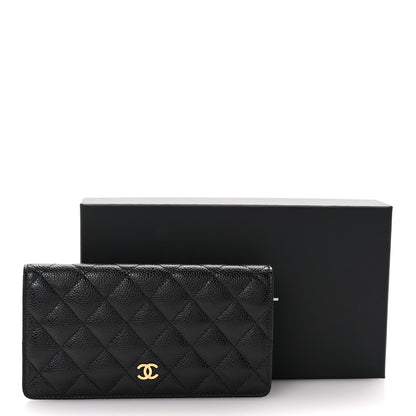 Chanel Caviar Quilted Yen Wallet Black 9 of 9