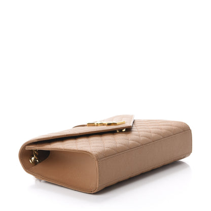 Saint Laurent Grain De Poudre Textured Mixed Matelasse Triquilt Medium Monogram Satchel Dune 3 of 9