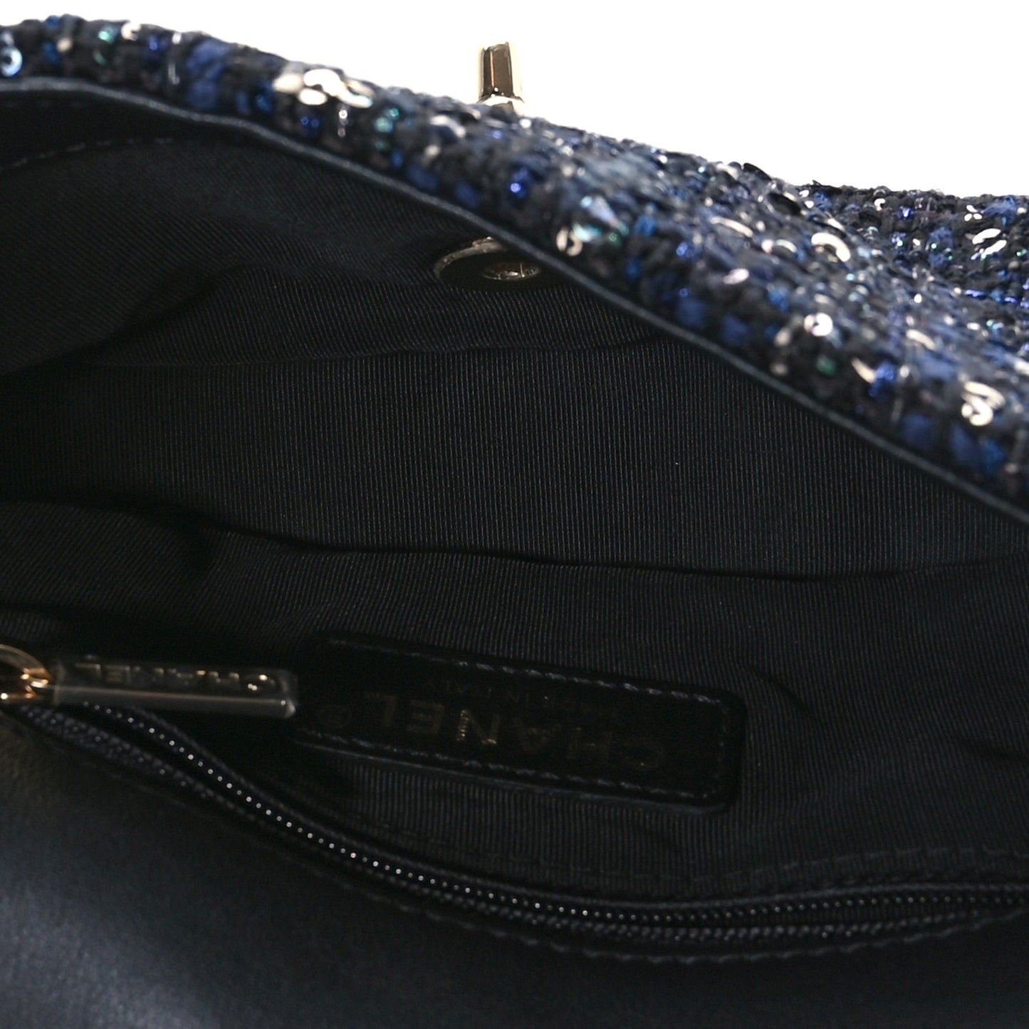 Tweed Mini Pearl Handle Flap Black Ecru